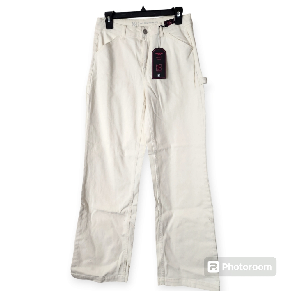 NO BOUNDARIES Off White Carpenter Jeans size 9 (juniors)